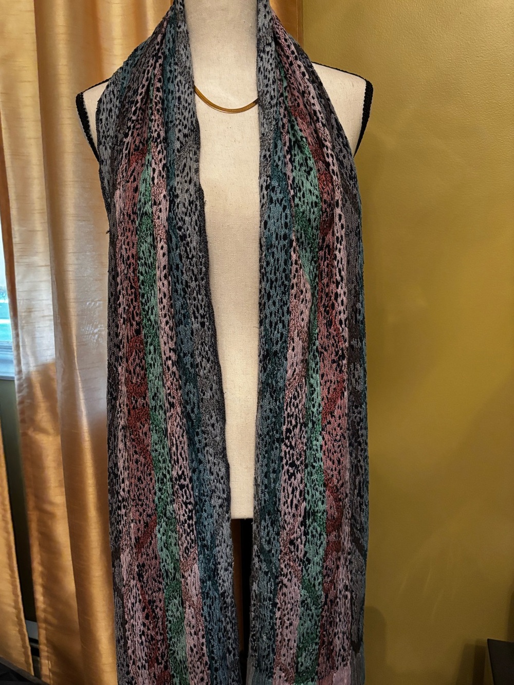 Rising Tide Multi-Color Striped Knit Scarf - Lightweight-Women’s Scarf